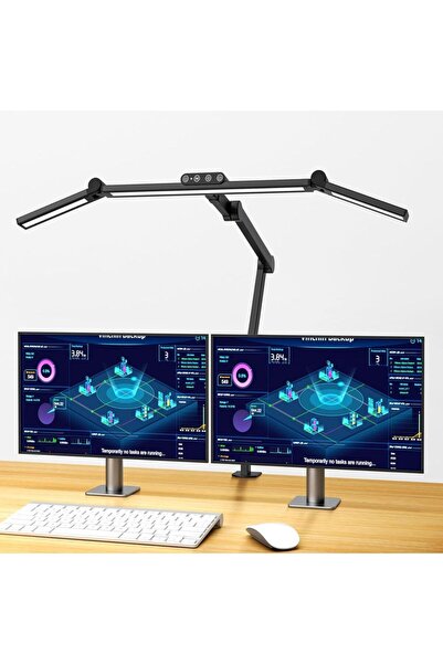 Choice مصباح مكتب LED أسود بقوة 24 واط مع مشبك، مصباح طاولة LED فائق السطوع ل...