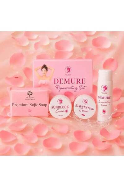 DEMURE Cosmetic Set, Skincare Collection, Kojic Soap, Sunblock Cream, Rejuven...