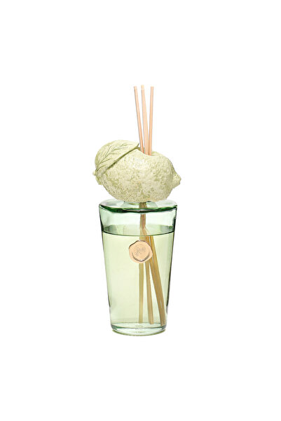 Missi Parlak Sırlı Yeşil Seramik Limon Detaylı Çubuklu Oda Kokusu 400 ml-Limo...