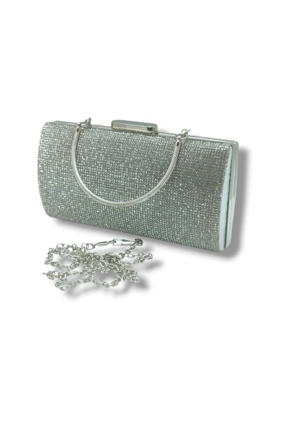 VAROL ÇANTA Varol 363-26 Steel Case Stone Evening Dress Women's Bag