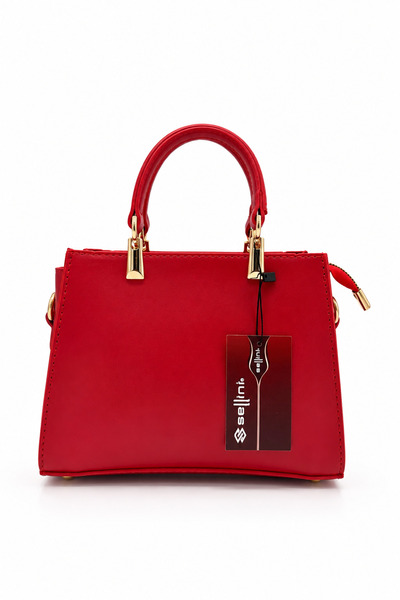 Sellini Livia Women's Gold Detailed Red Crossbody Shoulder Bag
