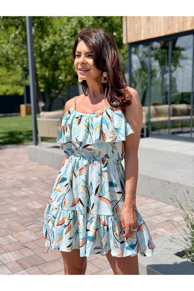 RAMONA BADESCU EXCLUSIVE Rochie Mini cu Imprimeu Abstract, Volane și Talie El...