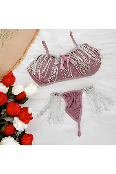 1way Luxury Lingerie Set with Silver Detailing – Black and Mauve