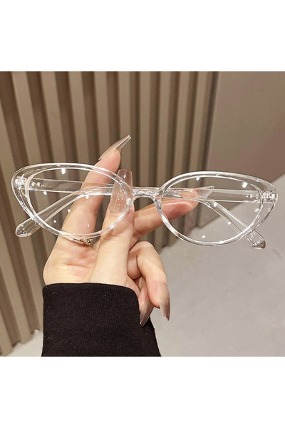 Choice1 04 Trendy New Y2K Eyewear Small Cat Eye Transparent Lenses Blue Light...