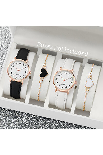 Choice 4PCS Set Without Box 4/6PCS Fashion Leather Strap Women Quartz Watches...