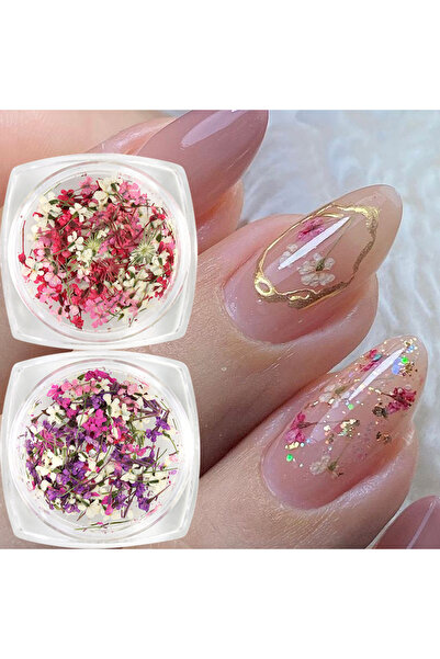 Choice GH01 02 Mixed Colors Gypsophila False Dried Flowers Nail Charm Leaves ...