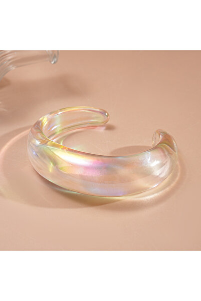 Choice5 Style7 Bohemia Transparent Colorful Acrylic Opening Bangle for Women ...