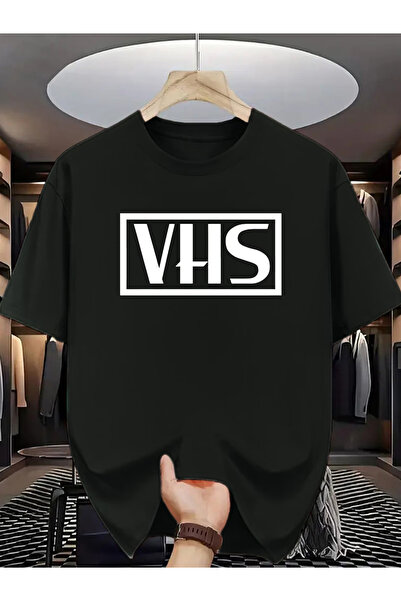 NOURAM تي شيرت VHS عتيق الطراز بأكمام قصيرة، تصميم عصري بسيط، قميص كاجوال أنيق