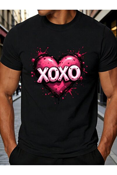 NOURAM Graffiti Style Men'S T-Shirt Xoxo Heart Design Valentine'S Day Gift fo...