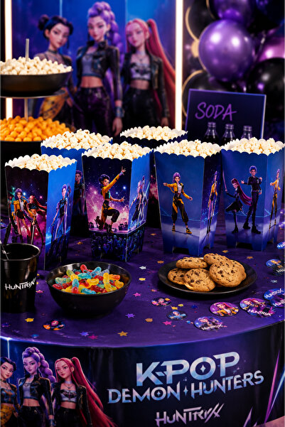 DODOMAR K Pop Huntrix Demon Hunters Corn Box 8-Piece Popcorn Box Birthday Par...