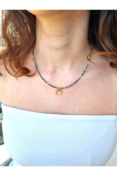 NEMOR STUDIO Blue Tourmaline Natural Stone Necklace |   Elegant and Cool Desi...
