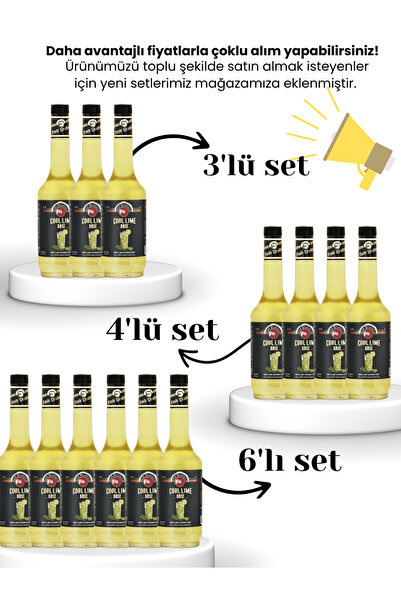 FO Nane ve Misket Limonu Aromalı Baz Şurup 700 ml x 6 Adet Cool Lime Base