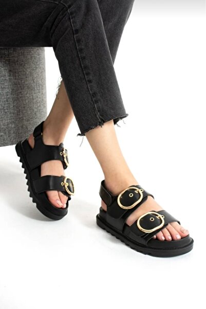 PAPATAY 8725 Gold Buckle Stylish Casual Women's Sandals - Thick Sole Adjustab...