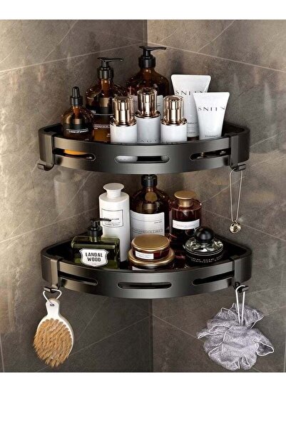 SUS 304 2 Pack Bathroom Shower Shelves, Corner Shower Caddy Shelf Organizer R...