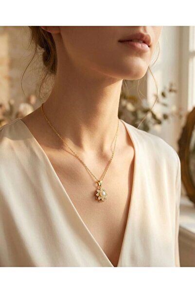 Melisa Takı & Aksesuar 316L Steel Gold Color Rotating Stone Stress Necklace
