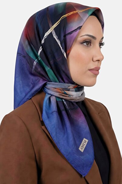 hadiora Women's Blue Orange Abstract Line Patterned Stitched Writing Pad