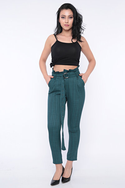 FIRST STYLE Turkish Women's Green Trousers