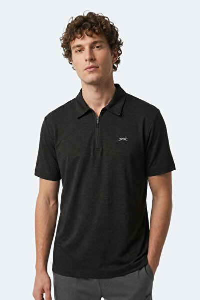 Slazenger Khan Men's Polo Neck Black T-Shirt