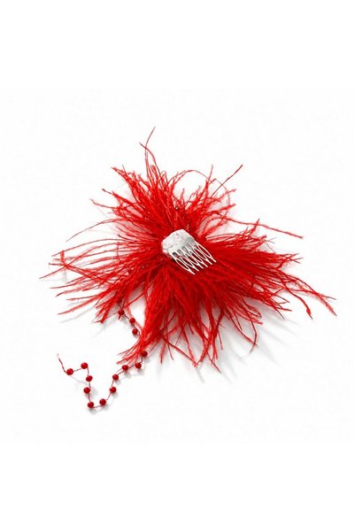 BYYEŞO Accesoriu de păr din pene negru