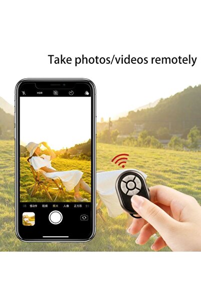 Yallabena Black Bluetooth Phone Remote Control for Selfie Video and Page Turning