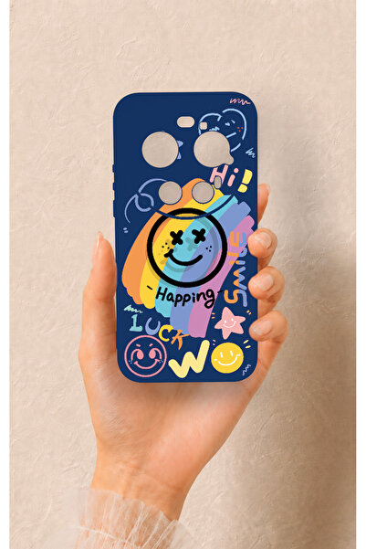 Vip Case Xiaomi Mi 17 Ultra Uyumlu Happing Smile Desenli Silikon Kılıf