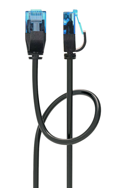 POWERTECH καλώδιο δικτύου PTR-0143 Cat 6a U/UTP, copper, slim, 2m, μαύρο