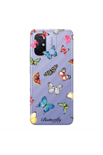 Other Xiaomi Redmi 12C Mixed Butterflys Transparent Silicone TPU Θήκη