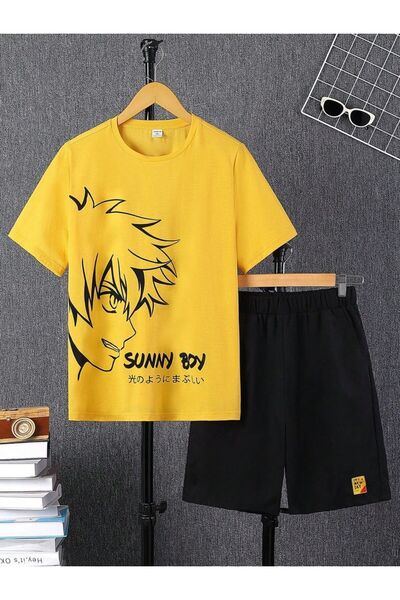 ZEMLİYA Sara Unisex Oversize Shorts Set Short Sleeve T-Shirt Comfortable Fit ...
