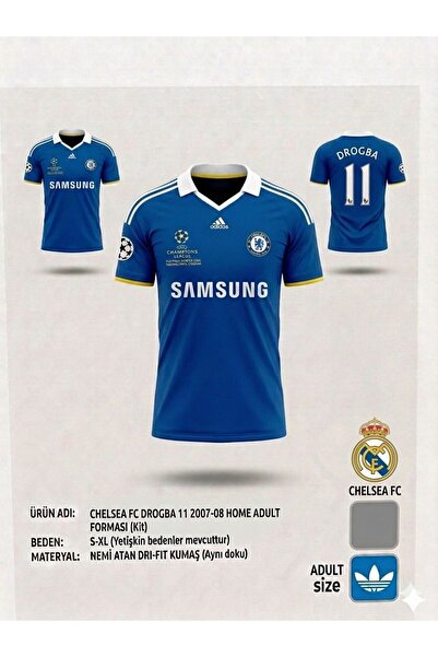 yenteks Chelse'a Drogba Mavi Polo Yaka Yetişkin Forma