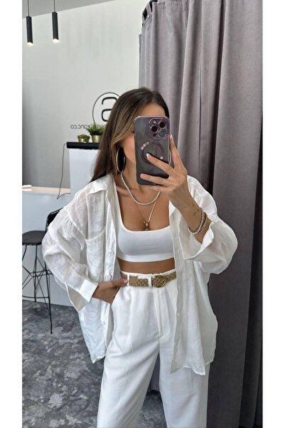 WEXA oversize omzu düşük gömlek