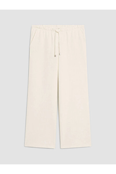 LC Waikiki White Elastic Waist Modal Blend Women's Trousers