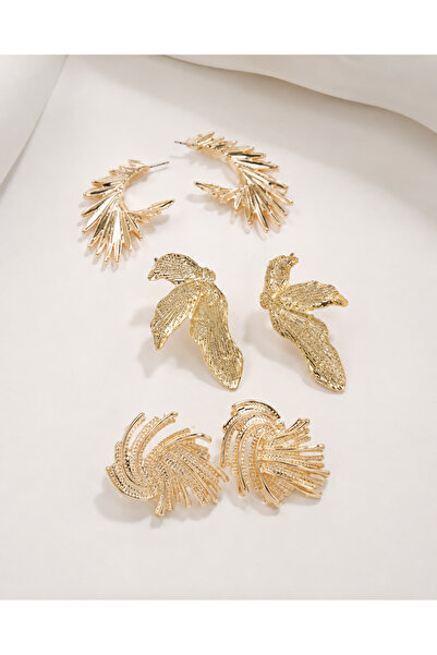 MRK 3 Pairs Earrings Set Vintage Spiral Wave Earrings