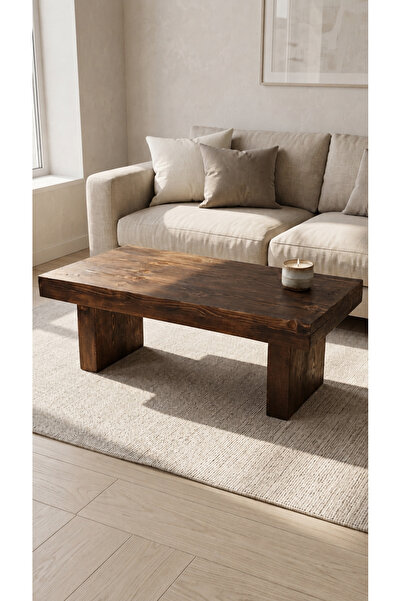 HZR Wood Ahşap Orta Sehpa 100x60 cm İskandinav Salon Sehpası Modern Orta Masa