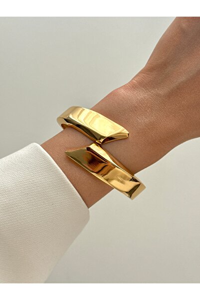 YOUES JEWELRY Steel Thick Handcuff Bracelet Women's Bracelet Unisex Gold Wome...