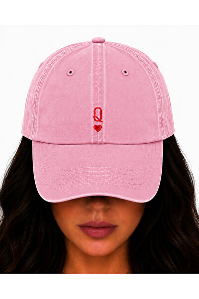 WeavedCo Queen of Hearts Embroidered Hat, Vintage Washed Baseball Cap (Queen ...