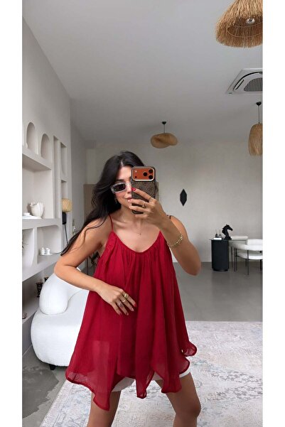 Buket Teke Red Strappy Casual Premium Blouse