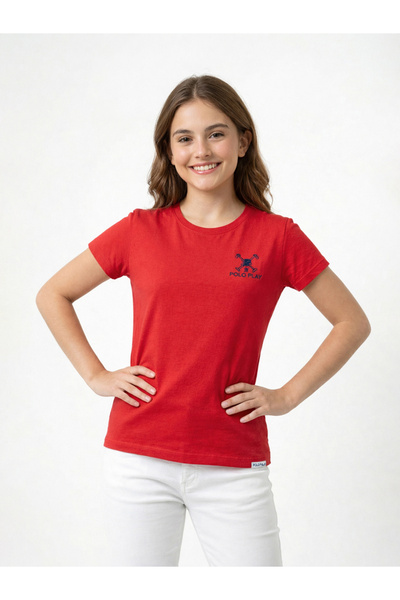 Polo Play By Styli Teen Girls Graphic Logo Cotton T-Shirt