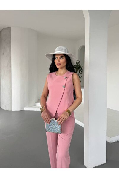 Rabona Fashion Rose Aura Powder Vest and Pants Set