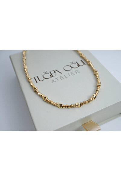 ATELİER TUĞBA YKL076 BURGU GOLD DORİKA KOLYE