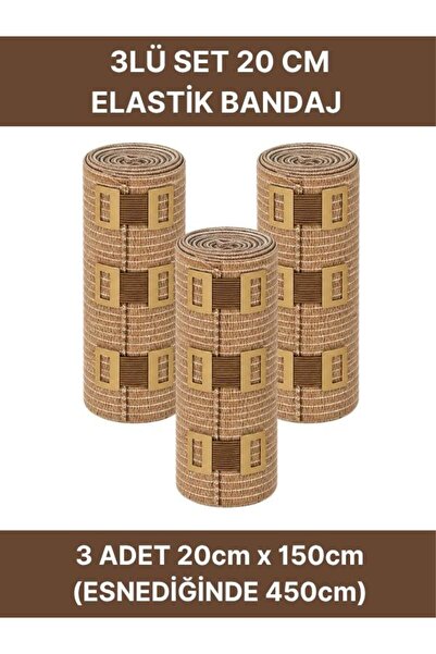 Alban Elastik Bandaj Seti 3’lü (3x20cm) 12 Klipsli 4,5 Metreye Kadar Uzar, Sp...