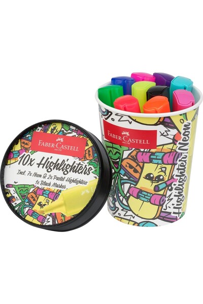 Faber Castell مجموعة أقلام تيكتلاينر آيس كريم نيون فسفورية، 10 قطع