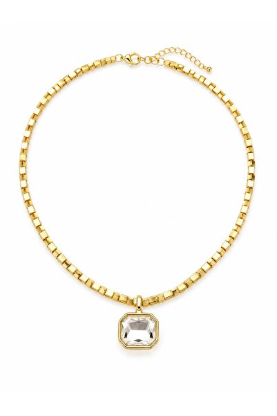 CHARMLUCKY Square Stone Cube Necklace
