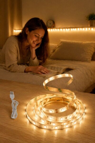 Generic شريط إضاءة LED قابل للتعتيم من السيليكون قطعة واحدة، لاصق ذاتيًا وقاب...