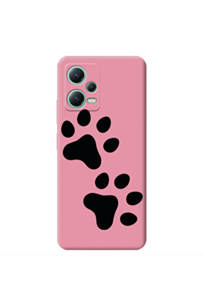 Other Xiaomi Redmi Note 12 Pro 5G Paws Pink Colored Silicone TPU Θήκη