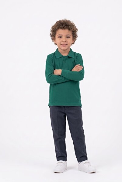 NACAR STORE Unisex Children's Long Sleeve Polo Collar Lacoste School T-Shirt