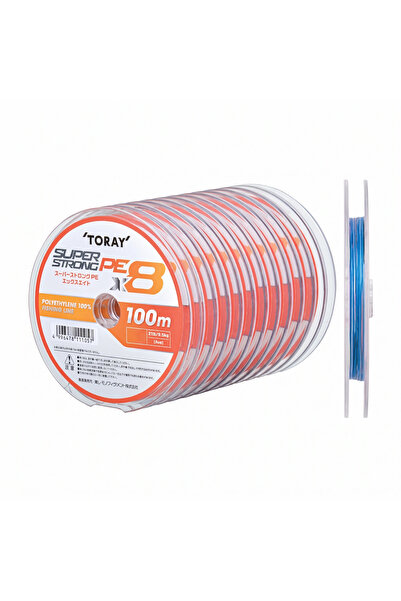 Toray خيط صيد PE X8 فائق القوة 100 متر 13 رطل 0.8 PE (F72Q) 6.1 كجم 0.148 مم