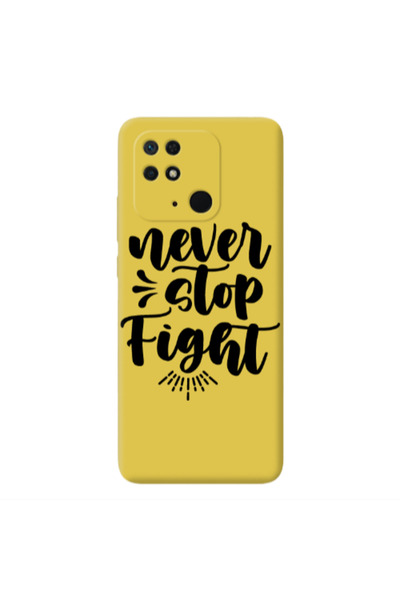 Other Xiaomi Redmi 10C Never stop fight Yellow Colored Silicone TPU Θήκη