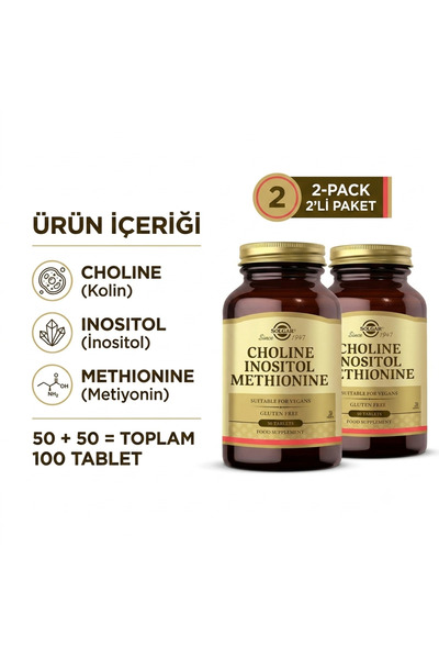 Solgar Choline Inositol Methionine 50 Tablet 2 Li Paket