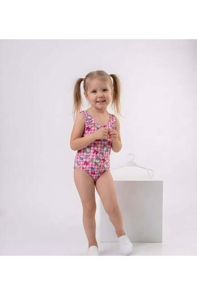 Mother Choise Girl's Pink Ice Cream Patterned Uv Protected Special Production...