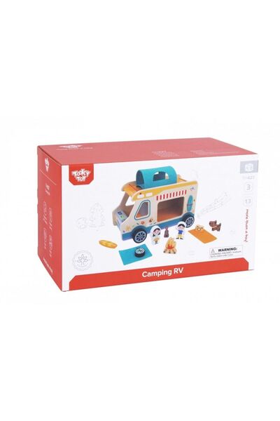 Tooky Toy Tooky Ξύλινη Τροχόσπιτο Κάμπινγκ (TH427)